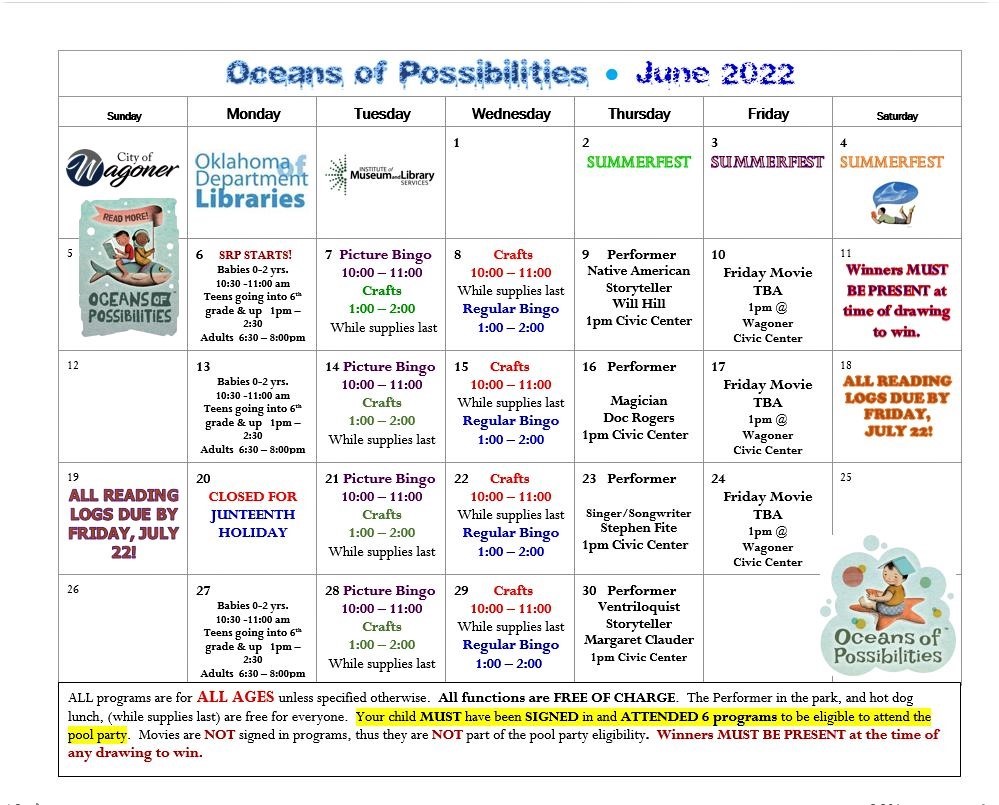 City of Wagoner > Departments > Public Library > About the Wagoner Library